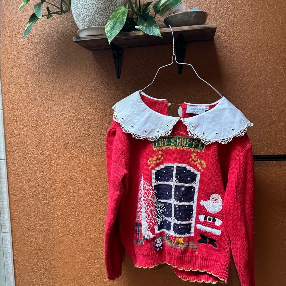 Vintage Christmas Sweater with Santa Design
